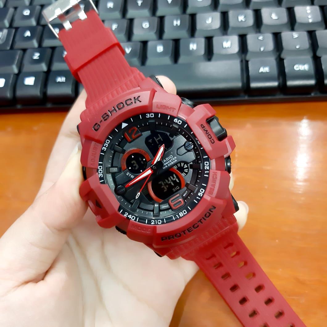 JAM TANGAN PRIA SPORT G SHOCK_G1045 FULL MERAH MAROON WATER RESIST Bayar ditempat