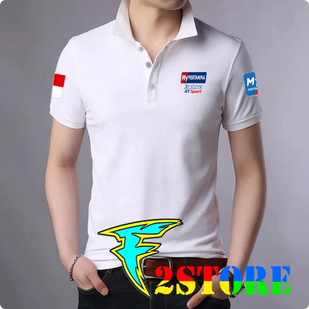 BAJU kerah model polo Depan LOGO PERTAMINA enduro 4T MY