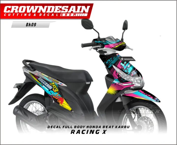 Decal Honda Beat Karbu Motif Racing X Aksesoris Motor Beat Karbu Bk009 Lazada Indonesia