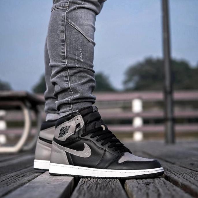 nike jordans black and grey