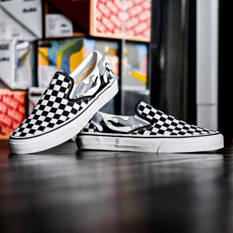 vans checkerboard flame