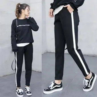 black pants side stripe