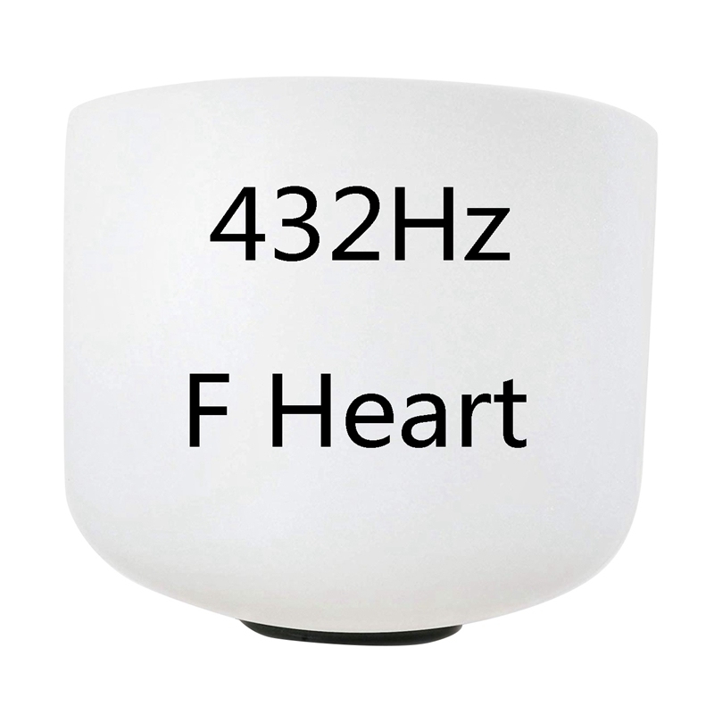 8 Inch 432Hz Singing Bowl Perfect Sound Note F Heart Chakra Frosted Quartz Crystal Meditation with Rubber Ring