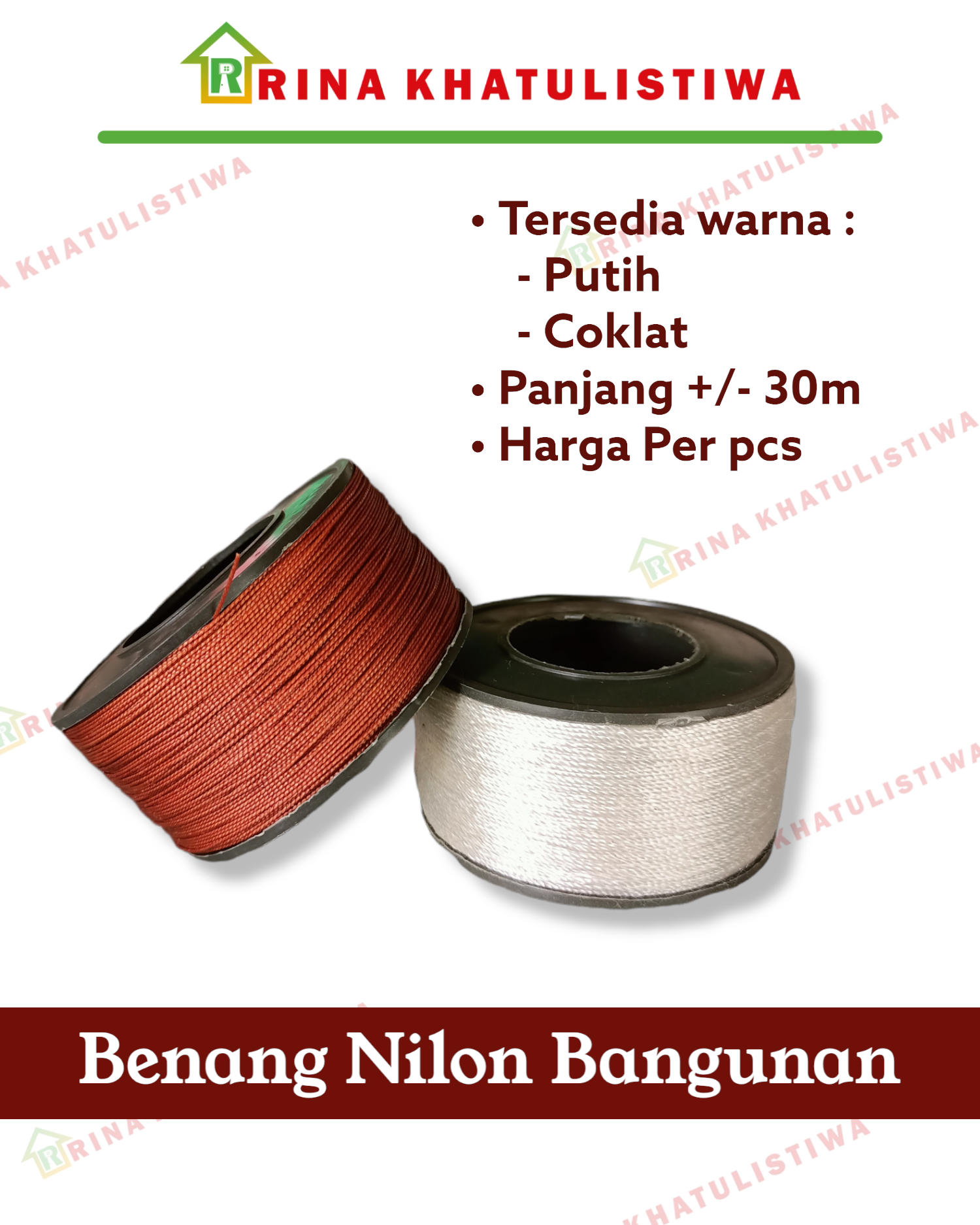 Benang Nilon Putih Nilon Cokelat | Benang Nilon Bangunan | Lazada Indonesia