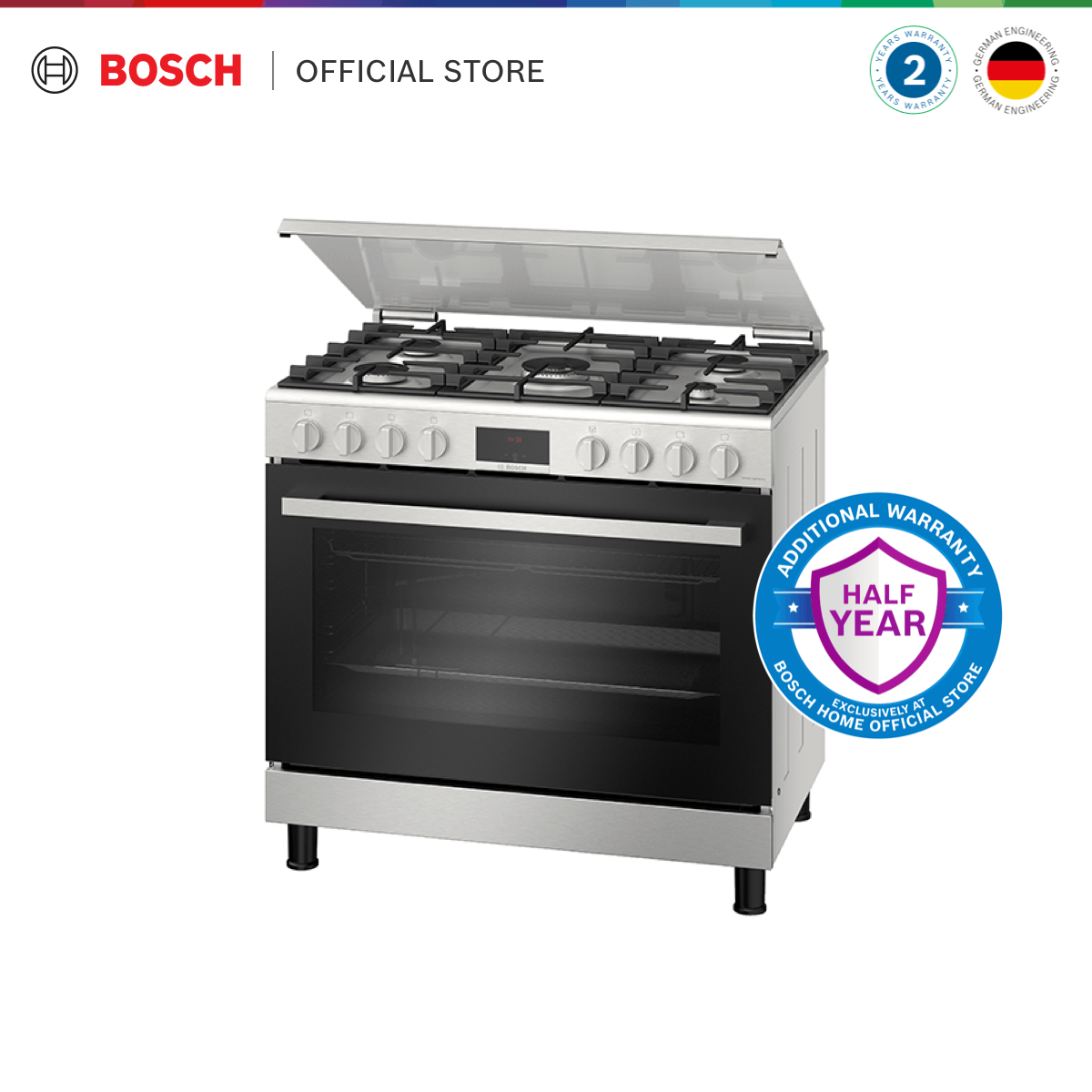 Bosch Gas Range Cooker Stainless Steel HGW3ASQ50M Serie 6 Lazada