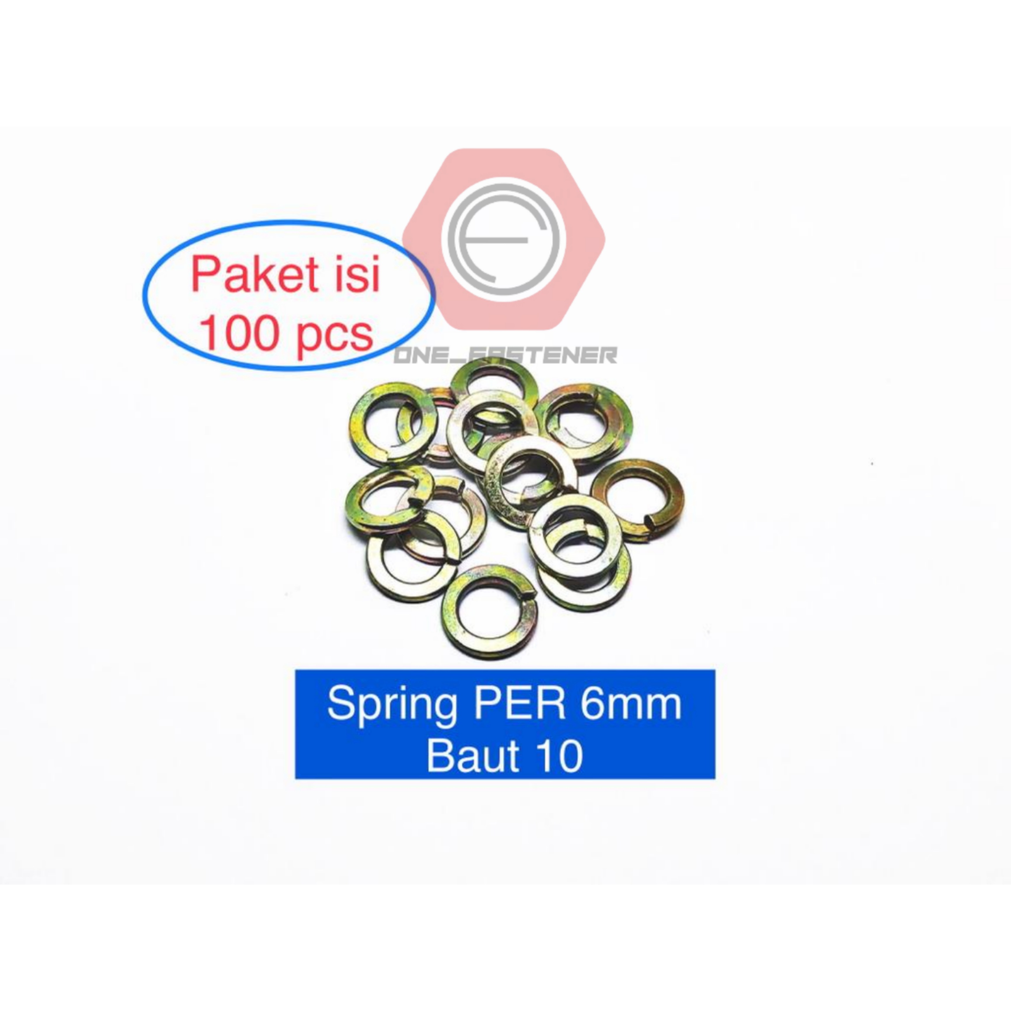 100 pcs Ring PER M6 Kuning baut kunci 10 Spring Washer 6mm patah WLK ...