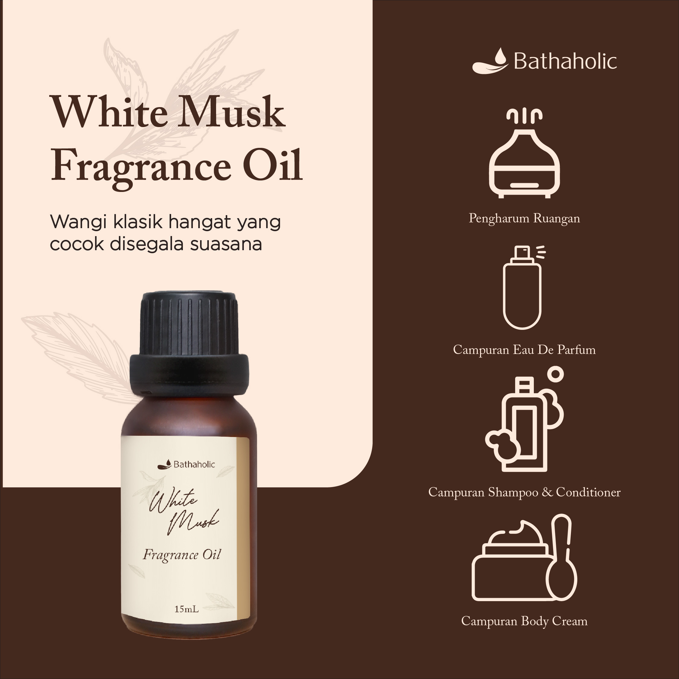 Bathaholic Perfume Oil White Musk Bathaholic White Musk Fragrance
