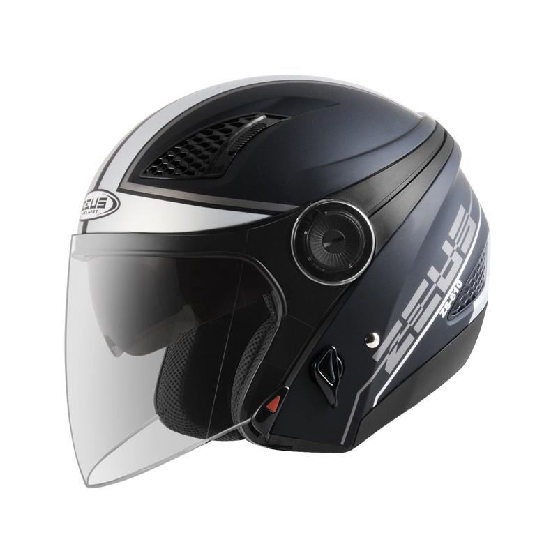 Helm Half Face zeus 610 Matte Black OO17 Silver, not nolan, airoh, agv