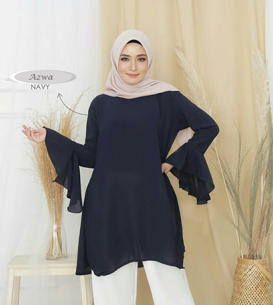 BAJU ATASAN MUSLIM WANITA AZWA BEST SELLER