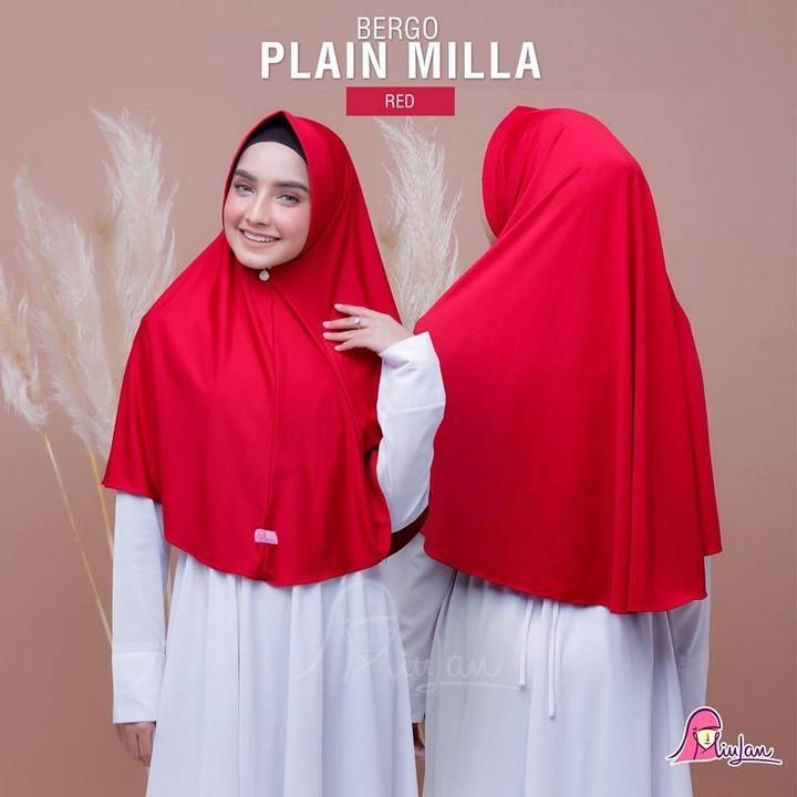 Jilbab Instan Dewasa Bergo Plain Milla Jilbab MiuLan Bahan Jersey Polos Halus Anti Tembem