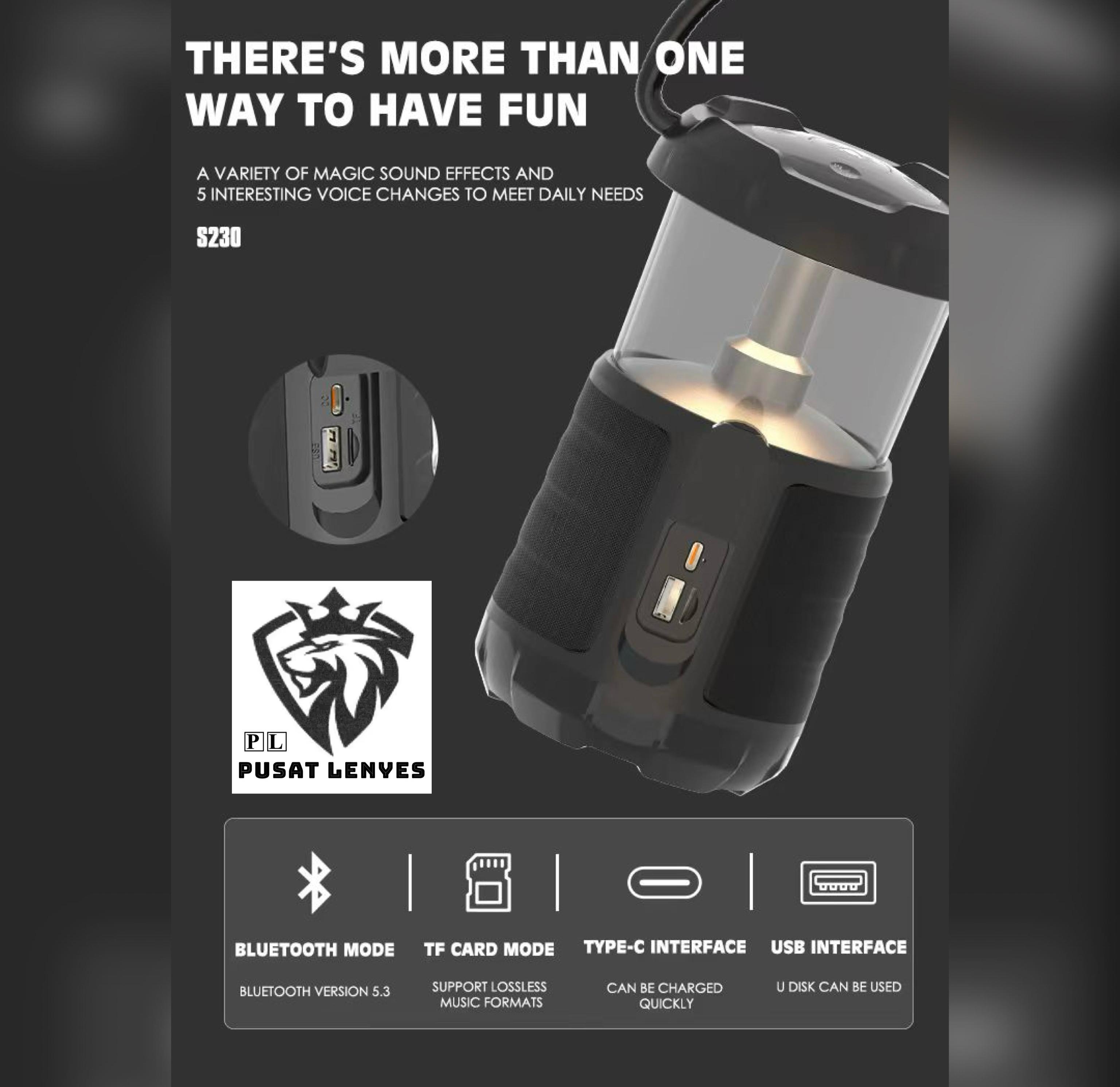 S230 - Speaker LENYES S-230 15W Outdoor Camping Lamp Wireless Speaker Bluetooth 5.3 Portable LED Lampu Tidur TWS Speaker Rechargeable - Lazada | Lazada Indonesia