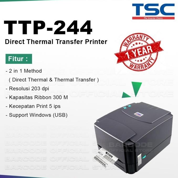 TSC TTP-244 PRO PRINTER BARCODE LABEL 