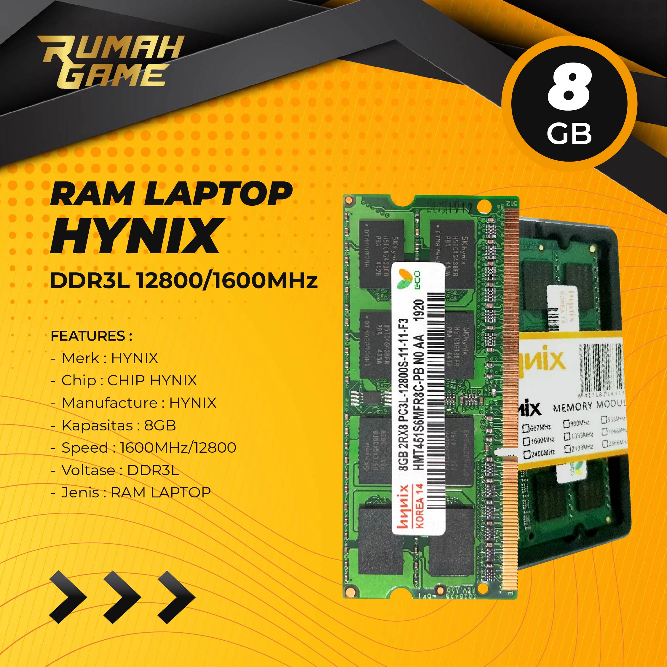 SK Hynix Ram Laptop 8GB DDR3L 12800 1600Mhz Sodimm Notebook Lazada Indonesia