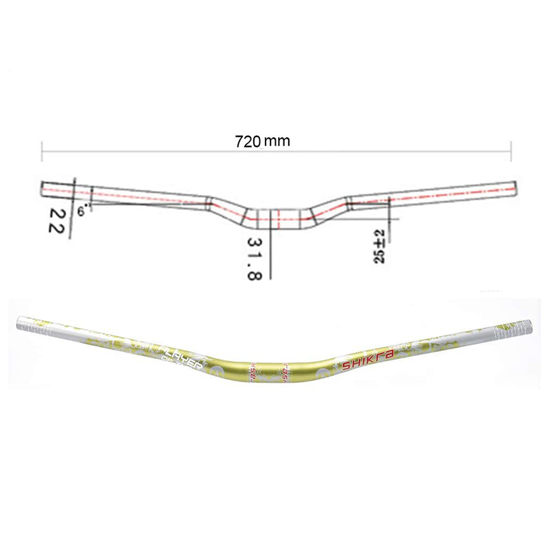 SHIKRA 720MM Mountain Bike Handlebar 31.8mm Lightweight Bicycle Riser