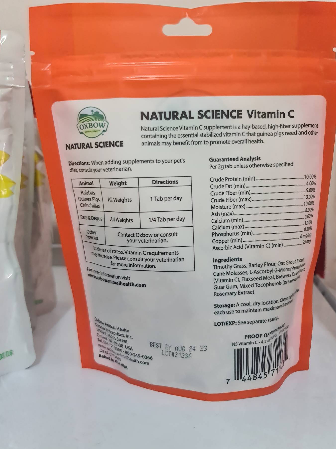 Satu Butir Oxbow Vitamin C 120gr Oxbow Natural Science Vitamin C 120gr