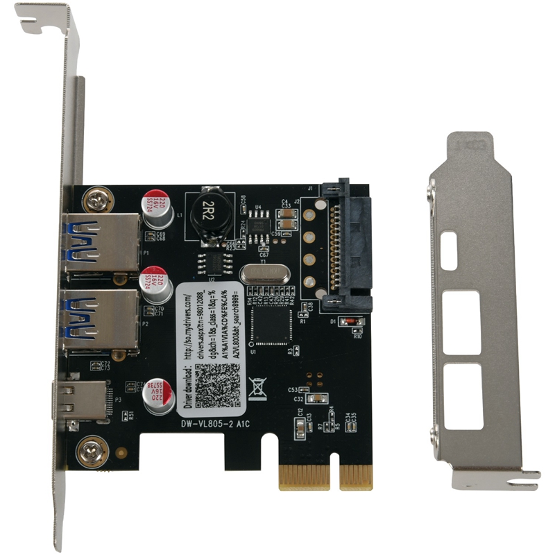 Usb 3.1ประเภท C การ์ดขยาย Pcie Pci-E 1ประเภท C และ2ประเภท3.0อะแดปเตอร์ Usb Pci Express ฮับควบคุมสำหรับพีซีตั้งโต๊ะ