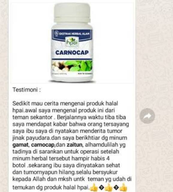 CARNOCAP HPAI ORI - Mencegah dan mengatasi sel tumor dan kanker | Lazada  Indonesia