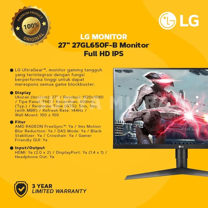 Monitor Gaming LG LED 27\