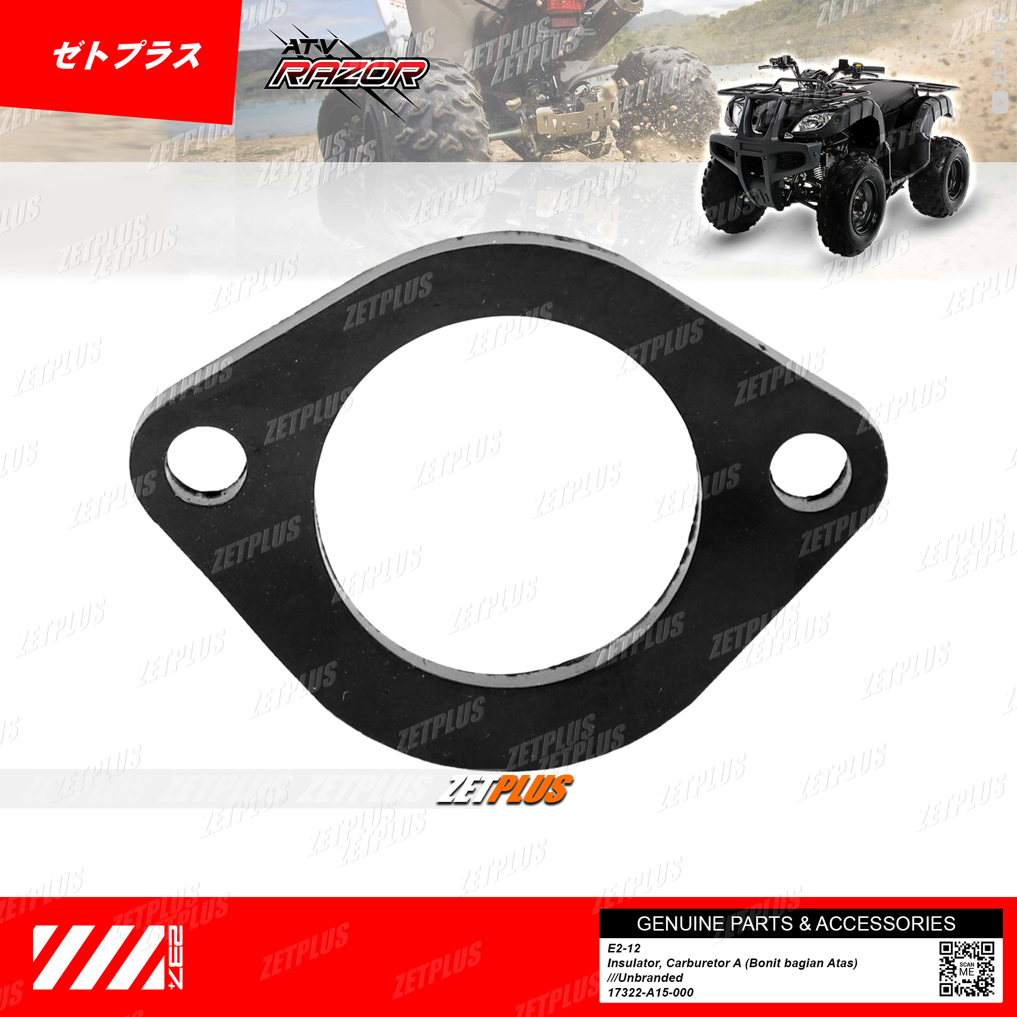 BONIT KARBURATOR (bagian Atas) ATV RAZOR 150 /gasket insulator-manifold ...
