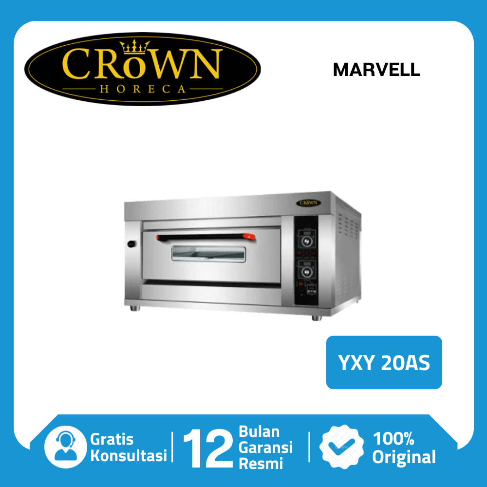CROWN HORECA GAS BAKING OVEN YXY20AS OVEN ROTI GAS 1 DECK 2 TRAY