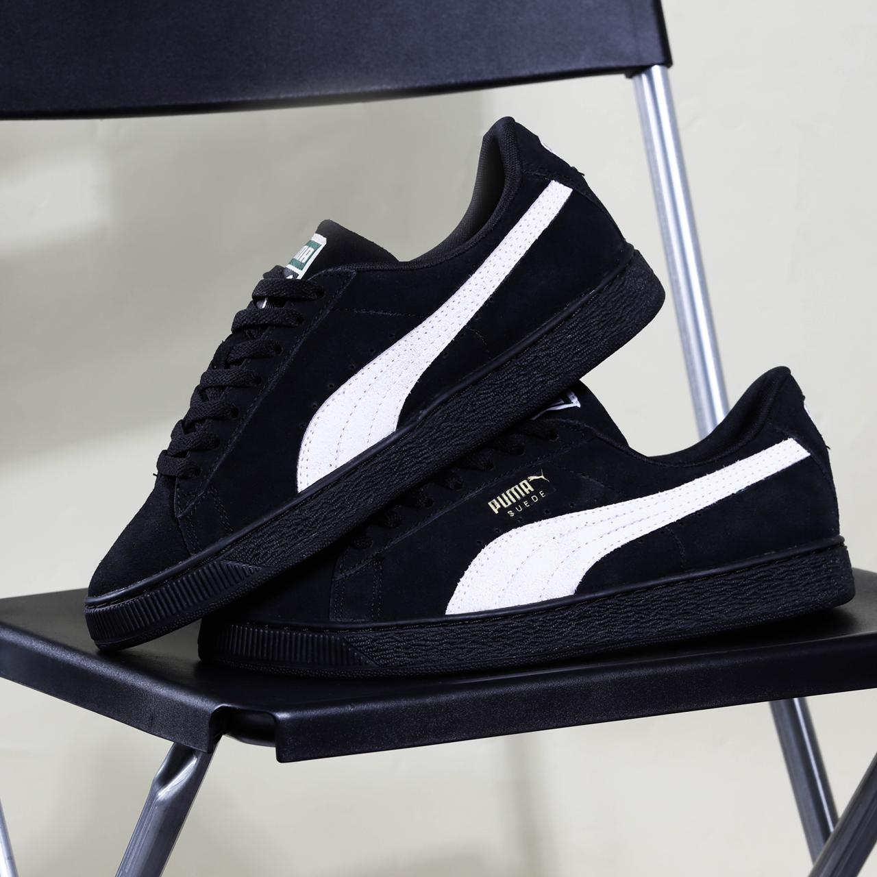 puma suede black sole