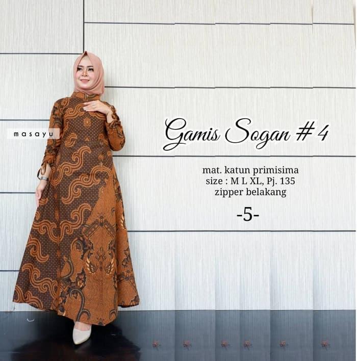 Batik Solo Gamis Sogan 4 Seri Masayu Batik Amanah Surak