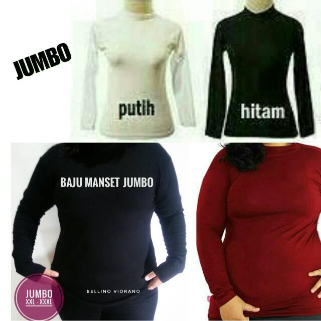 BAJU MANSET JUMBO XXXL SPANDEK / KAOS OBLONG TANGAN PANJANG