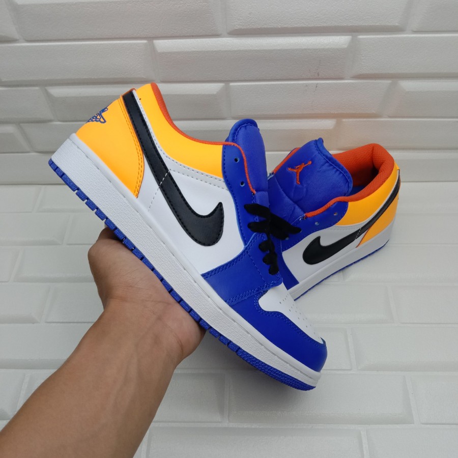 blue and yellow nikes