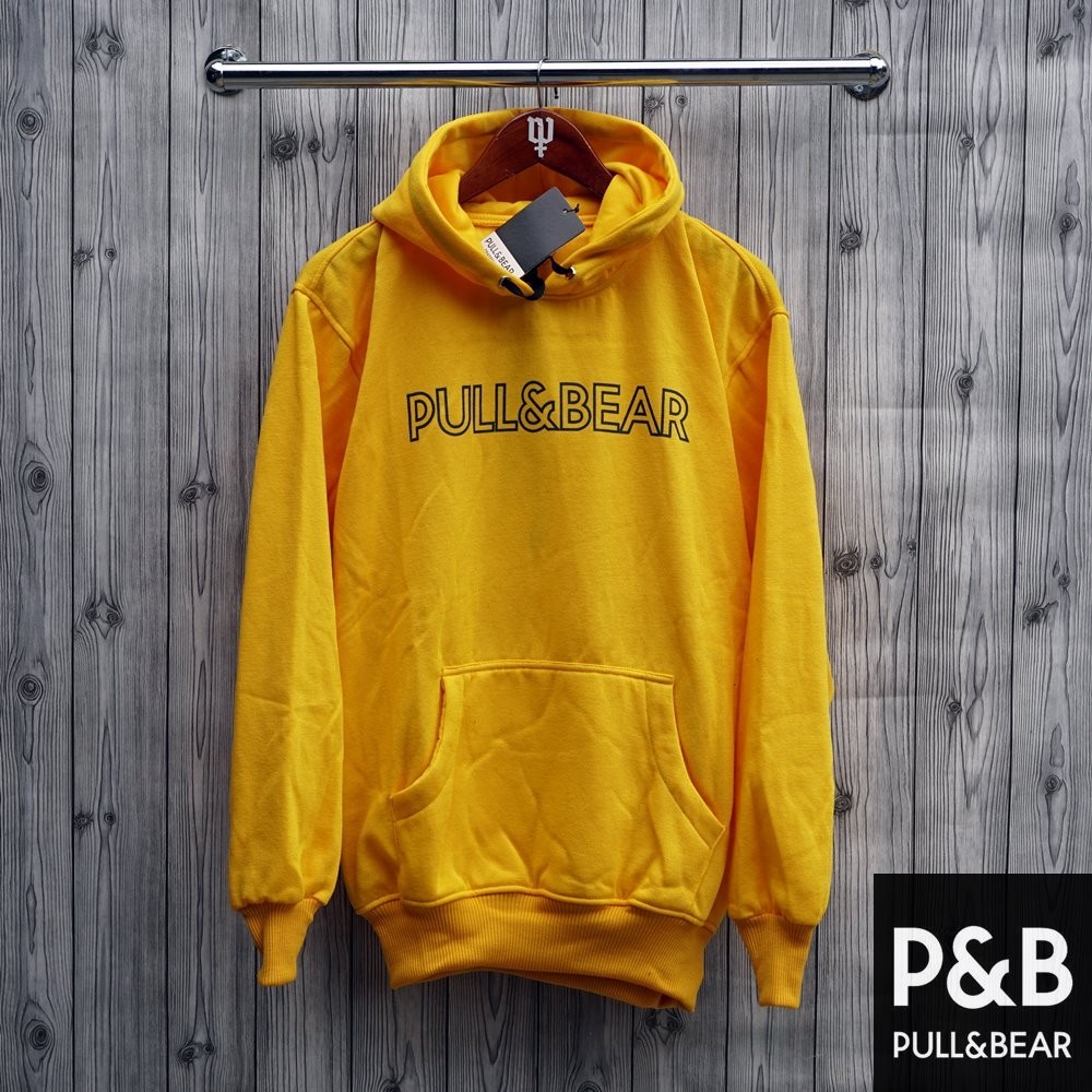 hoodie pull and bear kuning