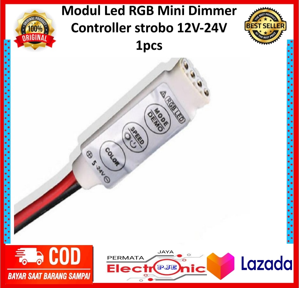 Modul Led RGB Mini Dimmer Controller 4 Pin Kedip Strobo 12 24V 6A Mini RGB LED Control Lazada