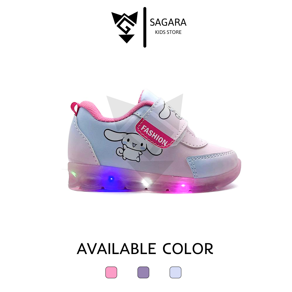 Sepatu Sneakers Motif Cinamoroll Warna Gradasi Anak Perempuan LED