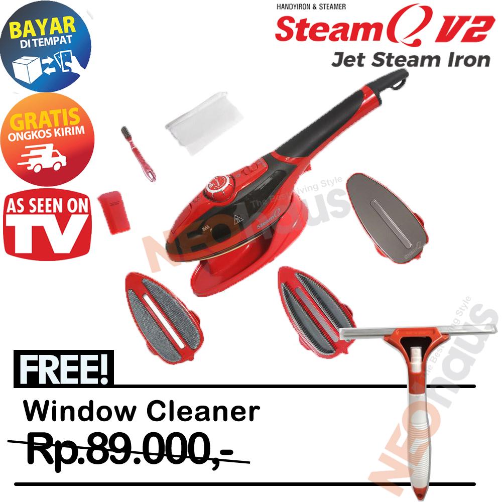 Steam Q V2 Setrika Uap [FREE : Window Cleaner]
