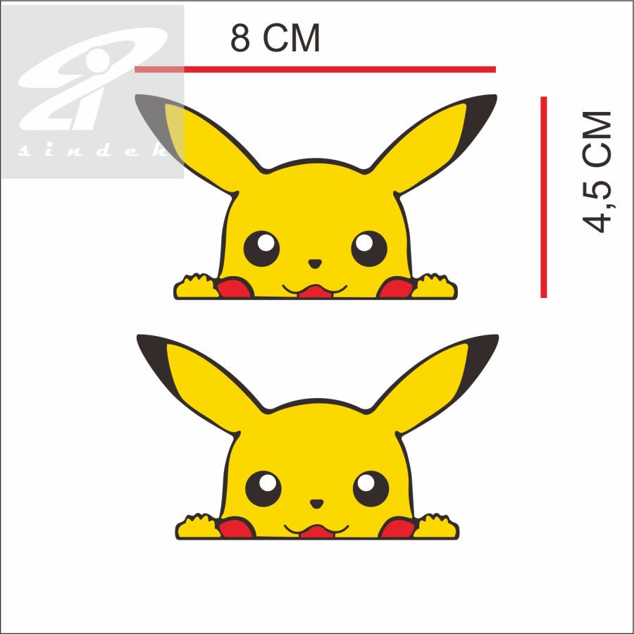 CUTTING STICKER MOBIL PIKACHU 1 SET KANAN KIRI STIKER MOBIL KEREN ...