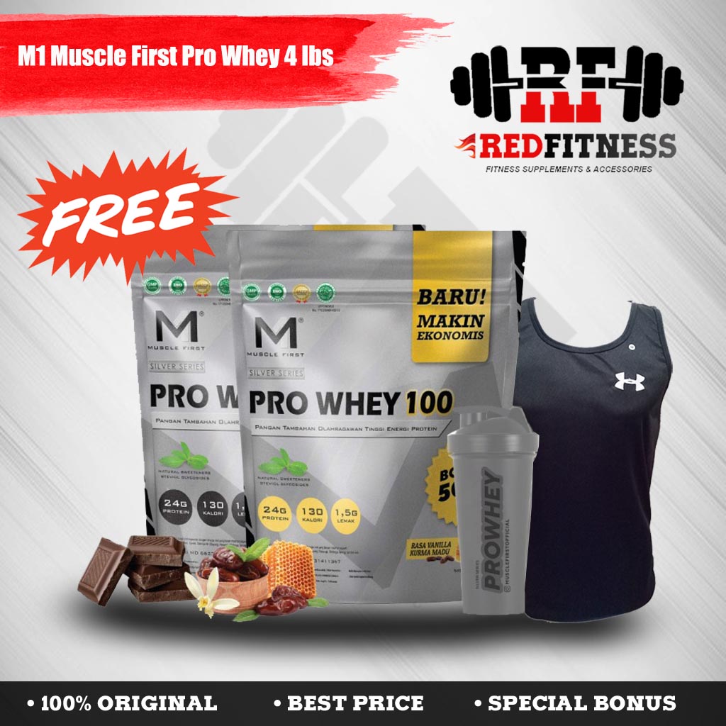 M1 Muscle First Pro Whey 100 4 Lbs Protein BPOM Halal / 4lbs 4lb Lb ...