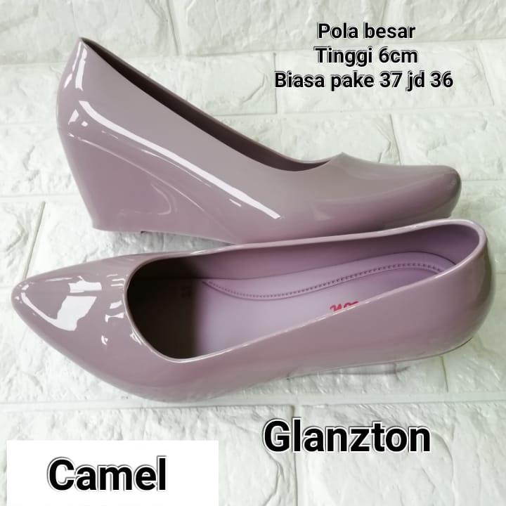 Sepatu Wedges Sepatu Wanita Sepatu Kerja Sepatu Jelly Sepatu Glossy Jelly Shoes Monic Glossy 6cm Glanzton