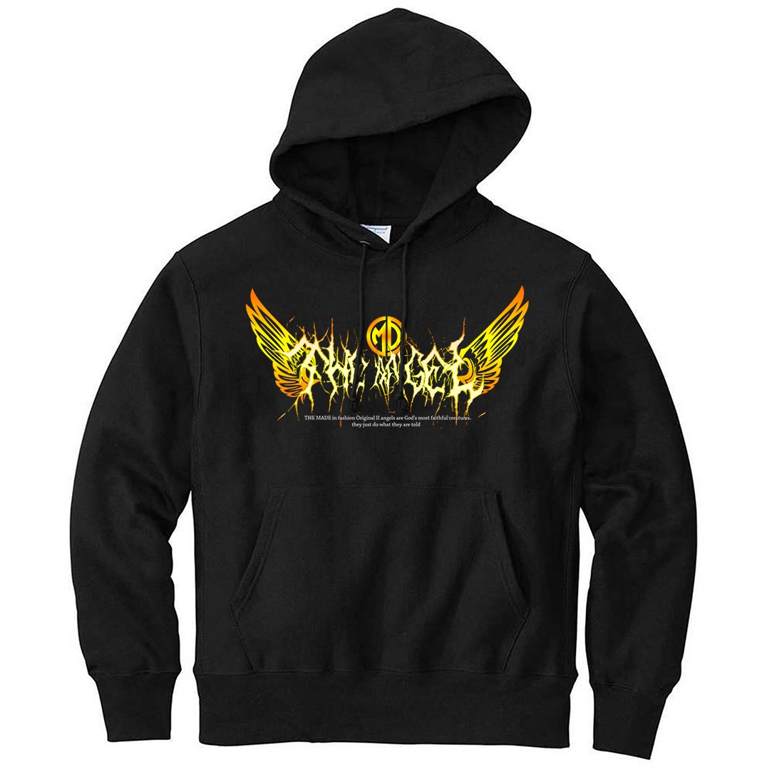 Hoodie Hitam Motif Simple Tulisan Aesthetic Font Metal Model Terbaru