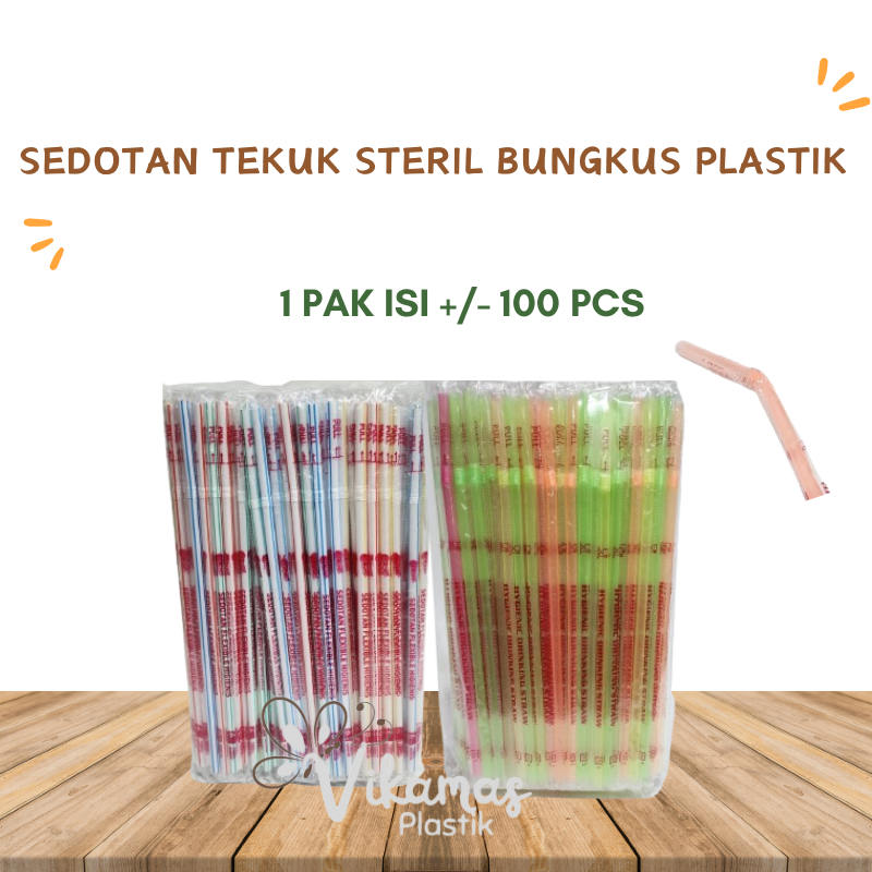 Sedotan bengkok dalam berbagai bentuk dan warna