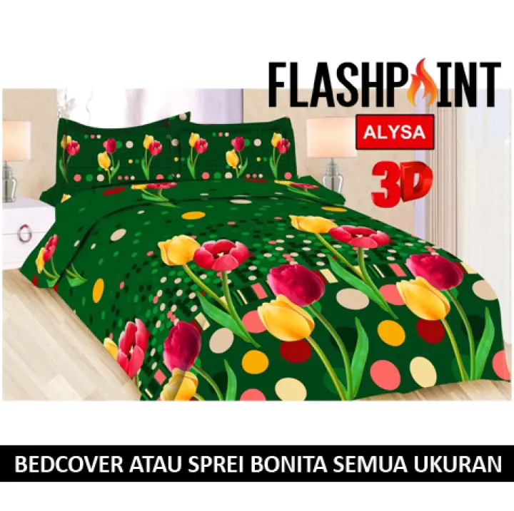 Cod Set Lengkap Bedcover Atau Sprei Bonita 3d Motif Bunga Alysa Ukuran 180 160 120 X 200 King Size Seprai Seprei Bed Cover Bonita Lazada Indonesia