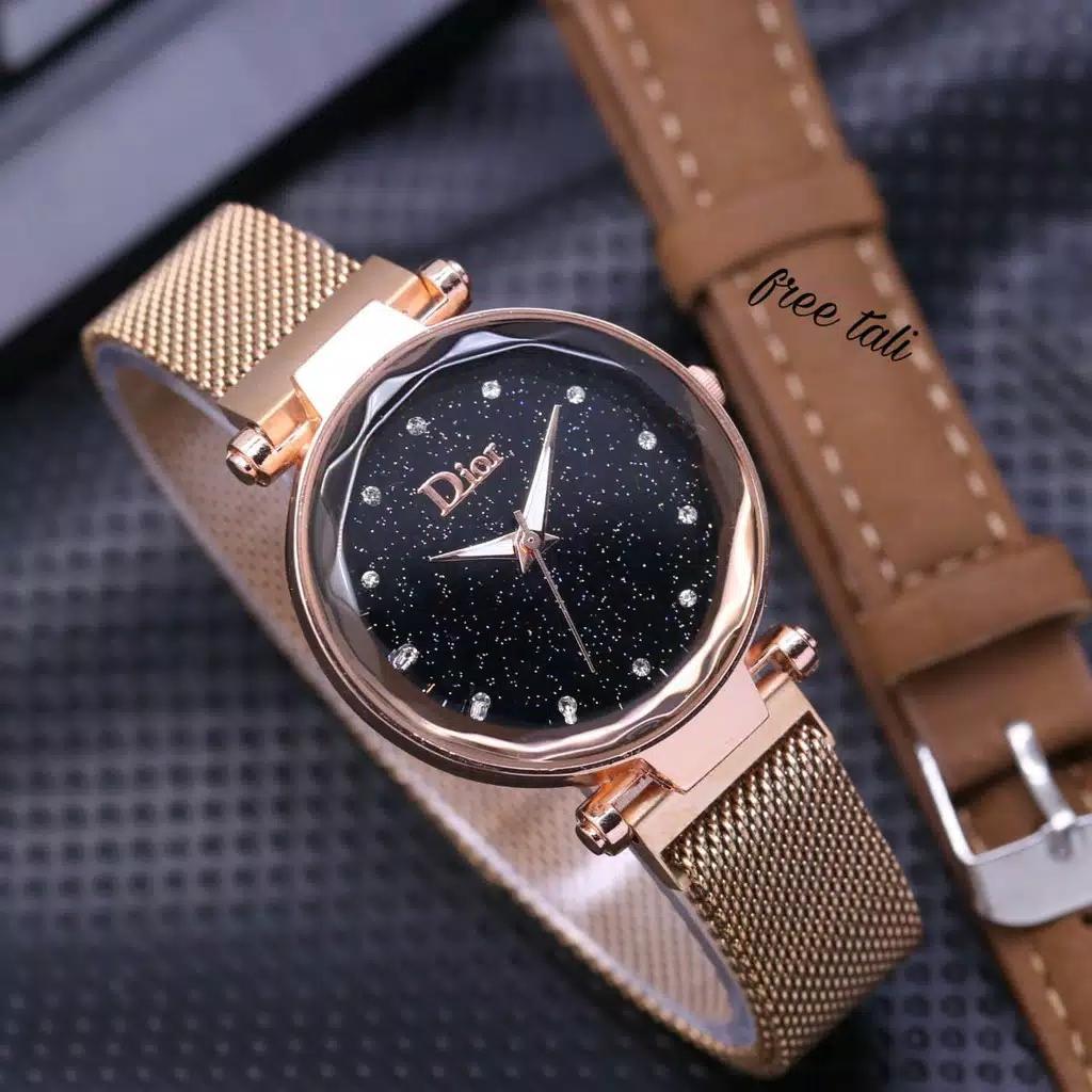 Jam Tangan Wanita Dior Magnet FREE TALI KULIT