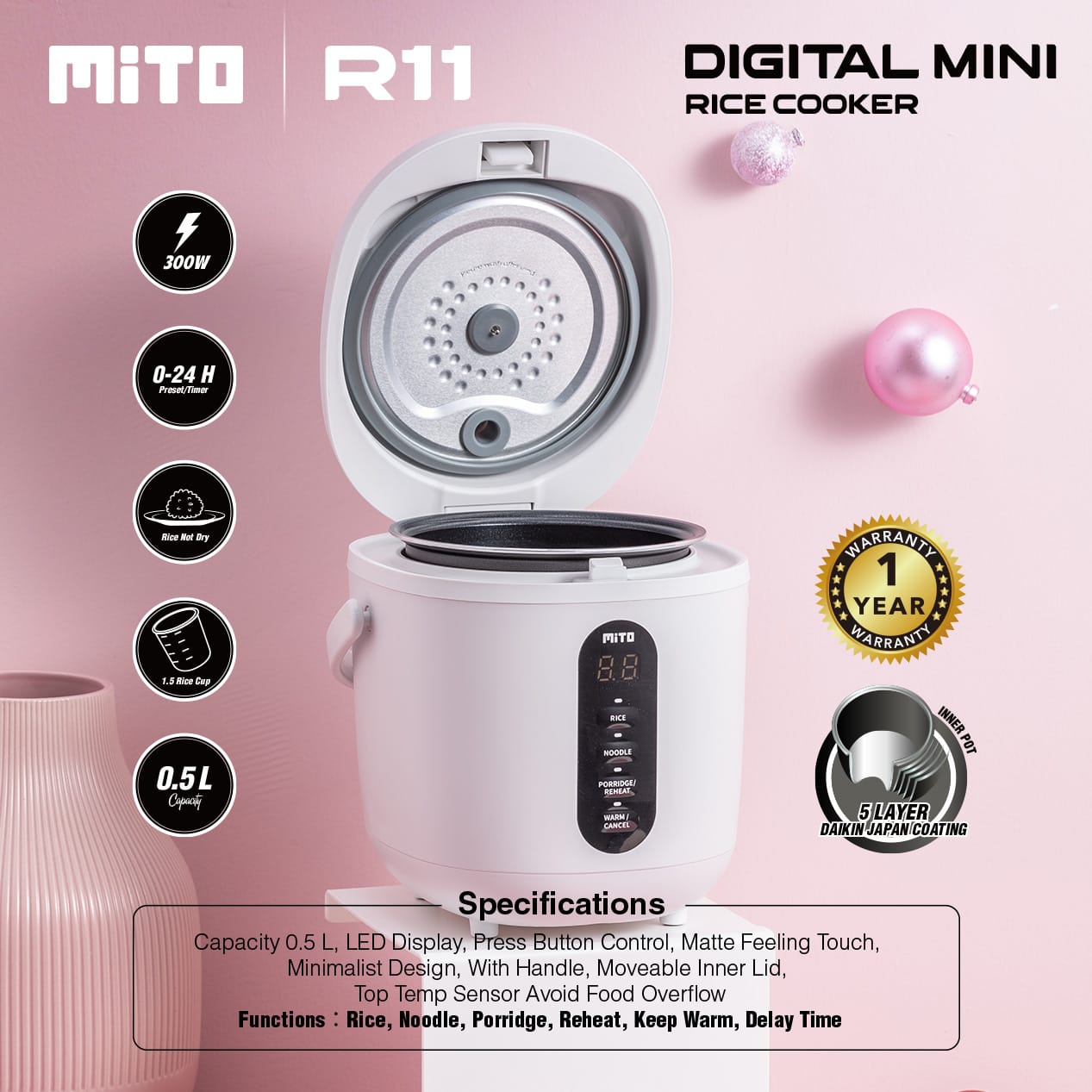 rice cooker mito 1 liter