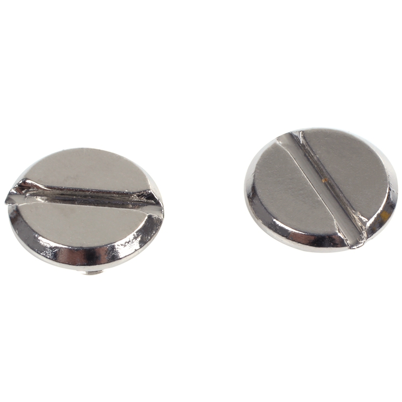 10 sets Leather belt 5 x 6 mm silver screw binding