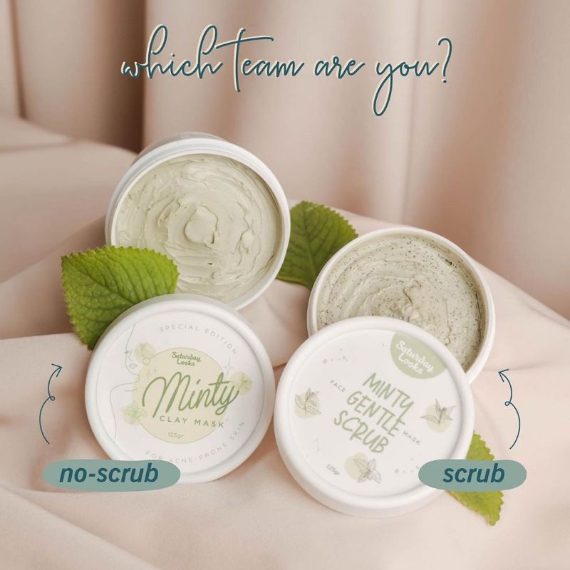 SATURDAY LOOKS Minty Gentle Scrub Minty Clay face Mask 125gr BPOM saturdaylook 100 Original Lazada Indonesia