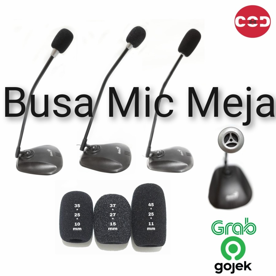Busa mic meja rapat / Foam Microphone podium / Sarung mic Kecil spon