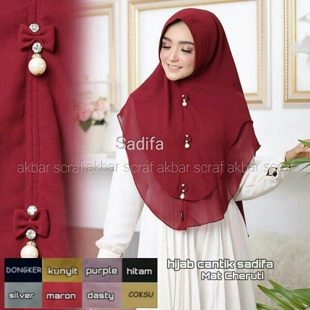 TF COD PROMO Jilbab Murah Khimar Sadifa Hijab Instan Mewah Kerudung Instan