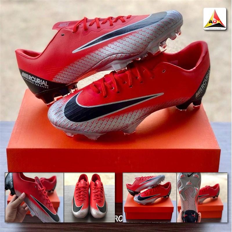 2019 Baru Sepatu Bola Import Mercurial Vapor XII Pro CR7 Red Crimson FG