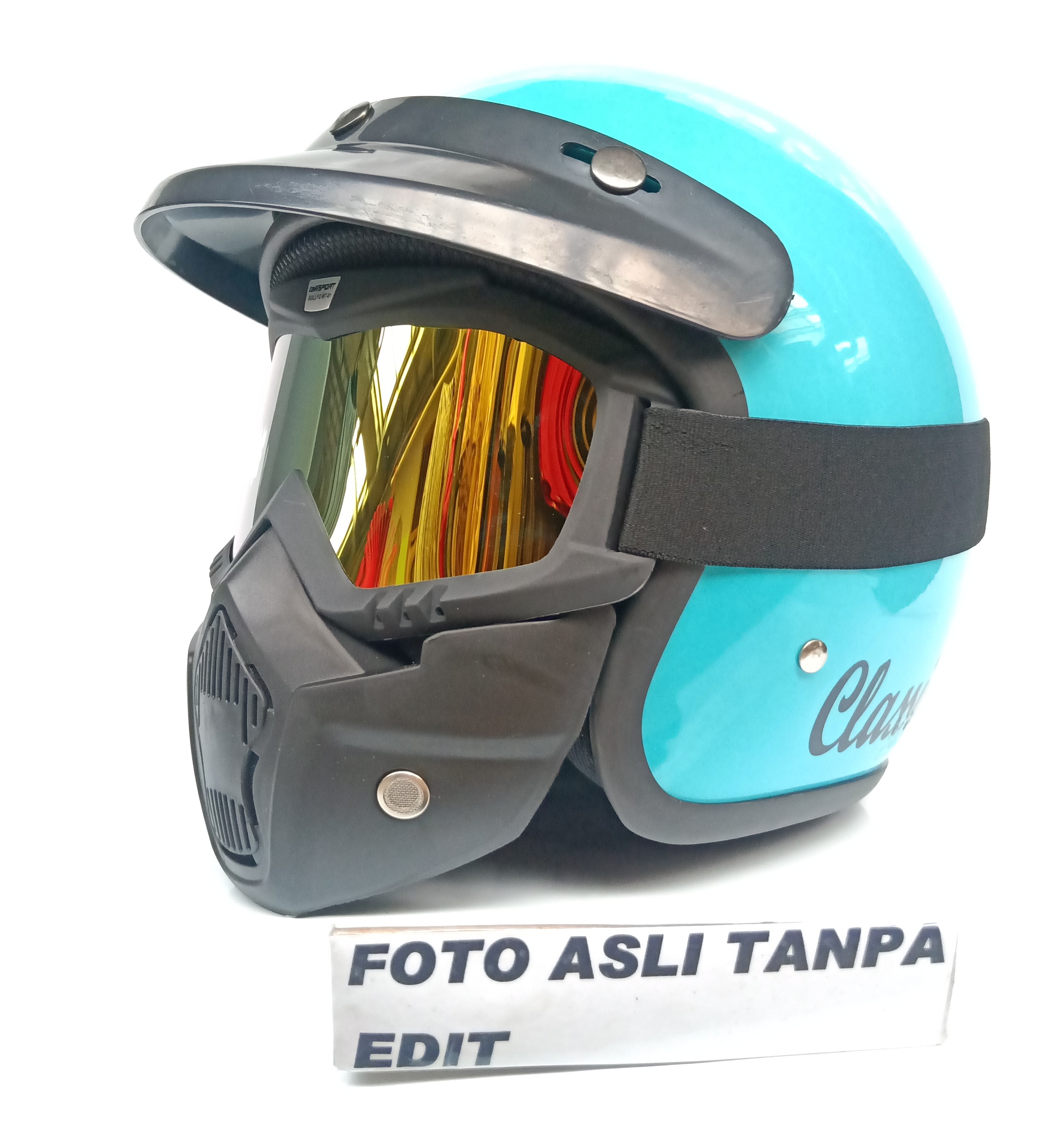Helm Bogo Retro Polos Kaca Goggle Polos Helm Cros Lazada Indonesia