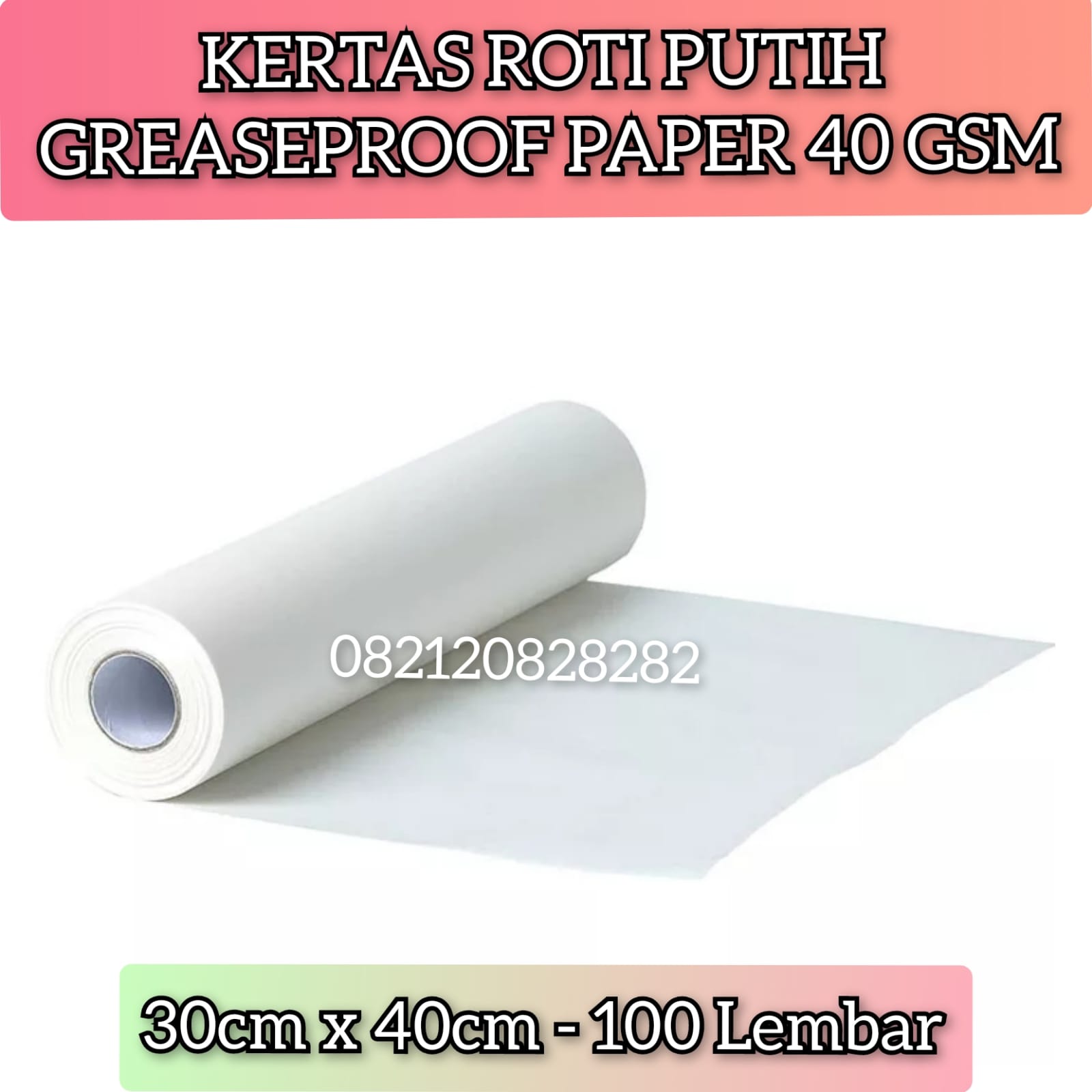 100 Lembar Kertas Roti Putih 30x40 Greaseproof Paper White 40 Gsm 30cm X 40cm 100 Lembar Alas 