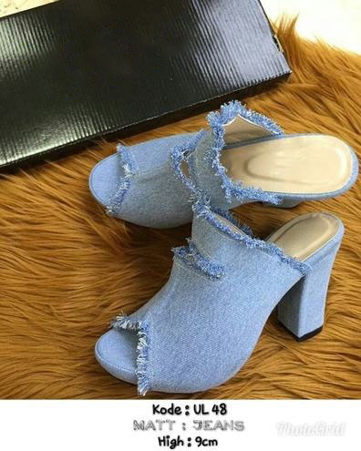 DM SHOPP - Haigh Heels Wanita Bahan 