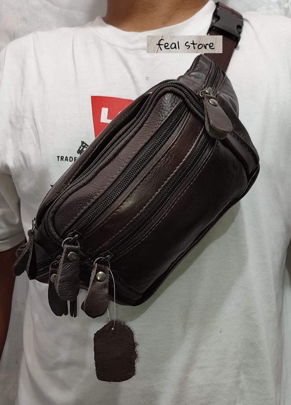 Waist bag kulit Waist bag kulit pria Tas pinggang Tas pinggang kulit