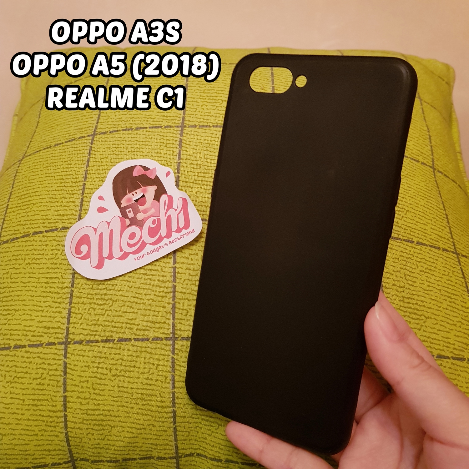 casing hp oppo a3s hitam